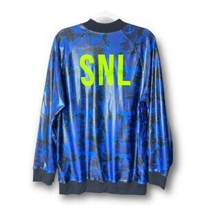 Custom Goldsheep SNL TV Size M Blue Black Iridescent Army Print Zip Up Jacket